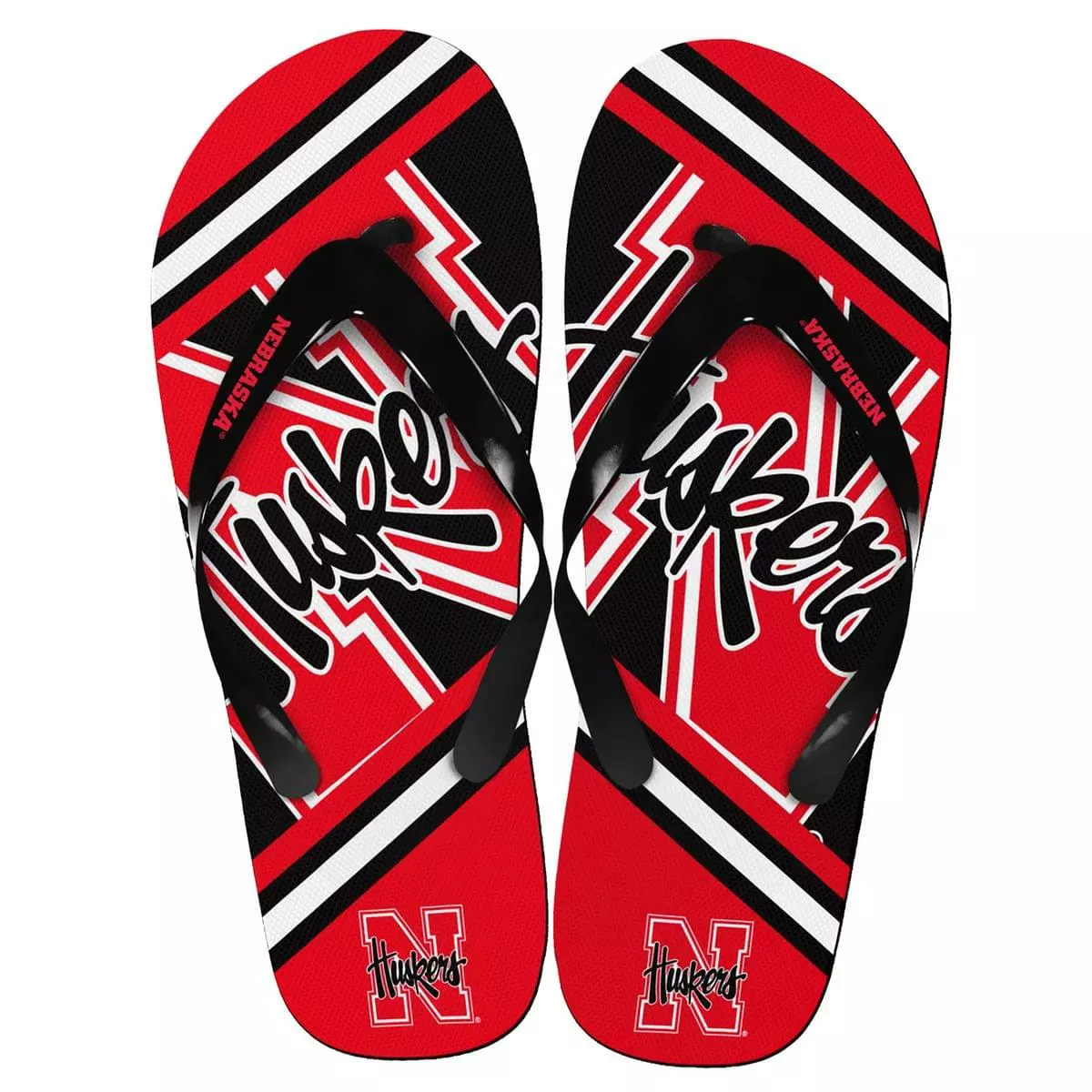 Forever Collectibles Nebraska Cornhuskers Unisex Big Logo Flip Flops 3 Forever Collectibles Nebraska Cornhuskers Unisex Big Logo Flip Flops