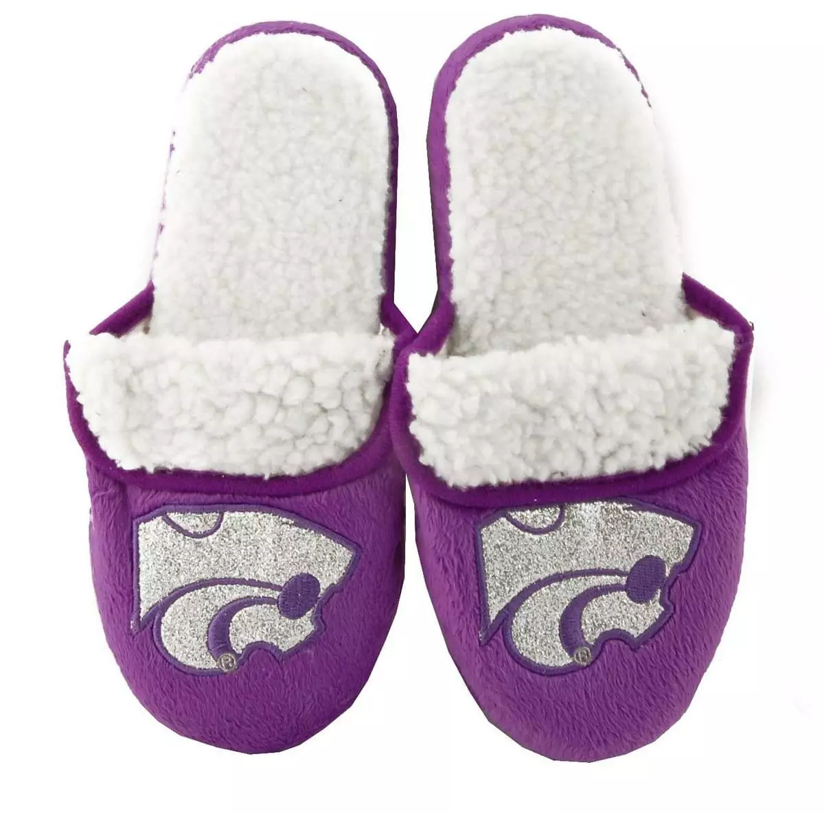 Forever Collectibles Kansas State Wildcats Glitter Logo Sherpa Slide Slipper Adult 3 Forever Collectibles Kansas State Wildcats Glitter Logo Sherpa Slide Slipper Adult