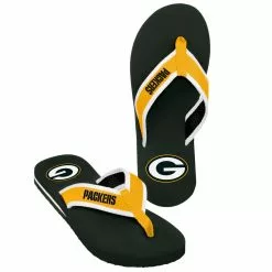 Forever Collectibles Green Bay Packers NFL Mens Team Color Contour Flip Flops
