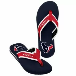 Forever Collectibles Houston Texans NFL Mens Team Color Contour Flip Flops