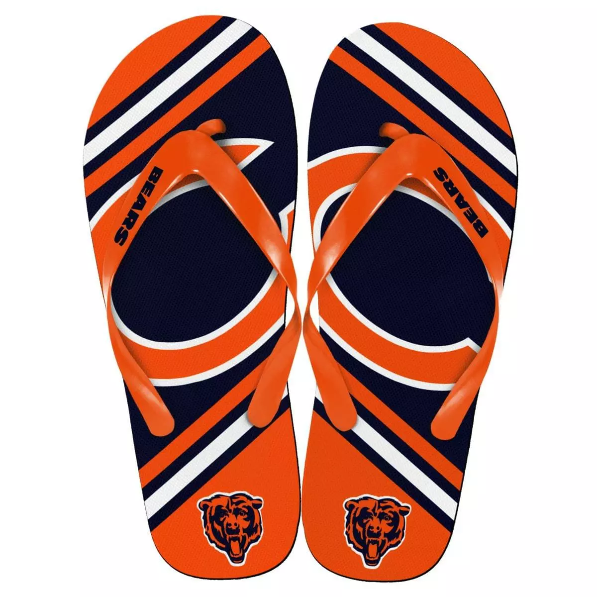 Forever Collectibles Chicago Bears NFL Unisex Big Logo Flip Flops 3 Forever Collectibles Chicago Bears NFL Unisex Big Logo Flip Flops