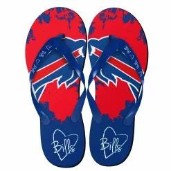 Forever Collectibles Buffalo Bills NFL Womens Paint Splatter Flip Flops