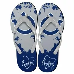 Forever Collectibles Indianapolis Colts NFL Womens Paint Splatter Flip Flops