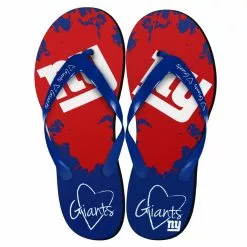 Forever Collectibles New York Giants NFL Womens Paint Splatter Flip Flops