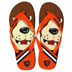 Forever Collectibles Chicago Bears NFL 8-16 Youth Mascot Flip Flops