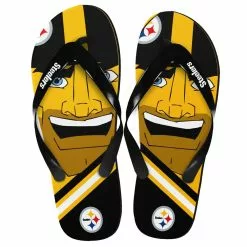 Forever Collectibles Pittsburgh Steelers NFL 8-16 Youth Mascot Flip Flops