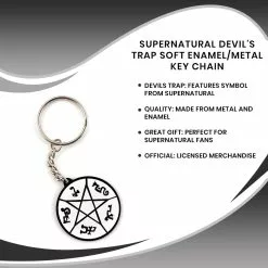 Just Funky Supernatural Devil's Trap Soft Enamel/Metal Key Chain 15 Just Funky Supernatural Devil's Trap Soft Enamel/Metal Key Chain -Bioworld Shop JFL SN KC 22572 CGR