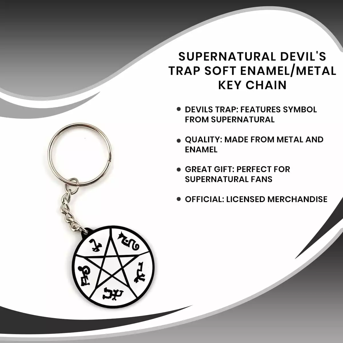 Just Funky Supernatural Devil's Trap Soft Enamel/Metal Key Chain 9 Just Funky Supernatural Devil's Trap Soft Enamel/Metal Key Chain - Image 7