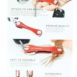 KeySmart Extended Key Holder: Red 7 KeySmart Extended Key Holder: Red -Bioworld Shop KYS KS019RED CC