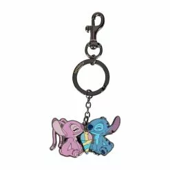 LOUNGEFLY Disney Stitch And Angel Snow Cone Enamel Pendant Keychain