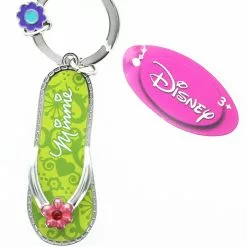 Monogram International Inc. Disney Minnie Mouse Green Flip Flop Pewter Key Ring