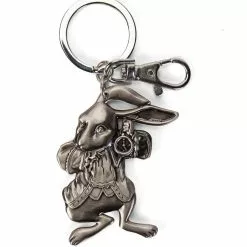 Monogram International Inc. Alice Through The Looking Glass Pewter Key Ring: Rabbit