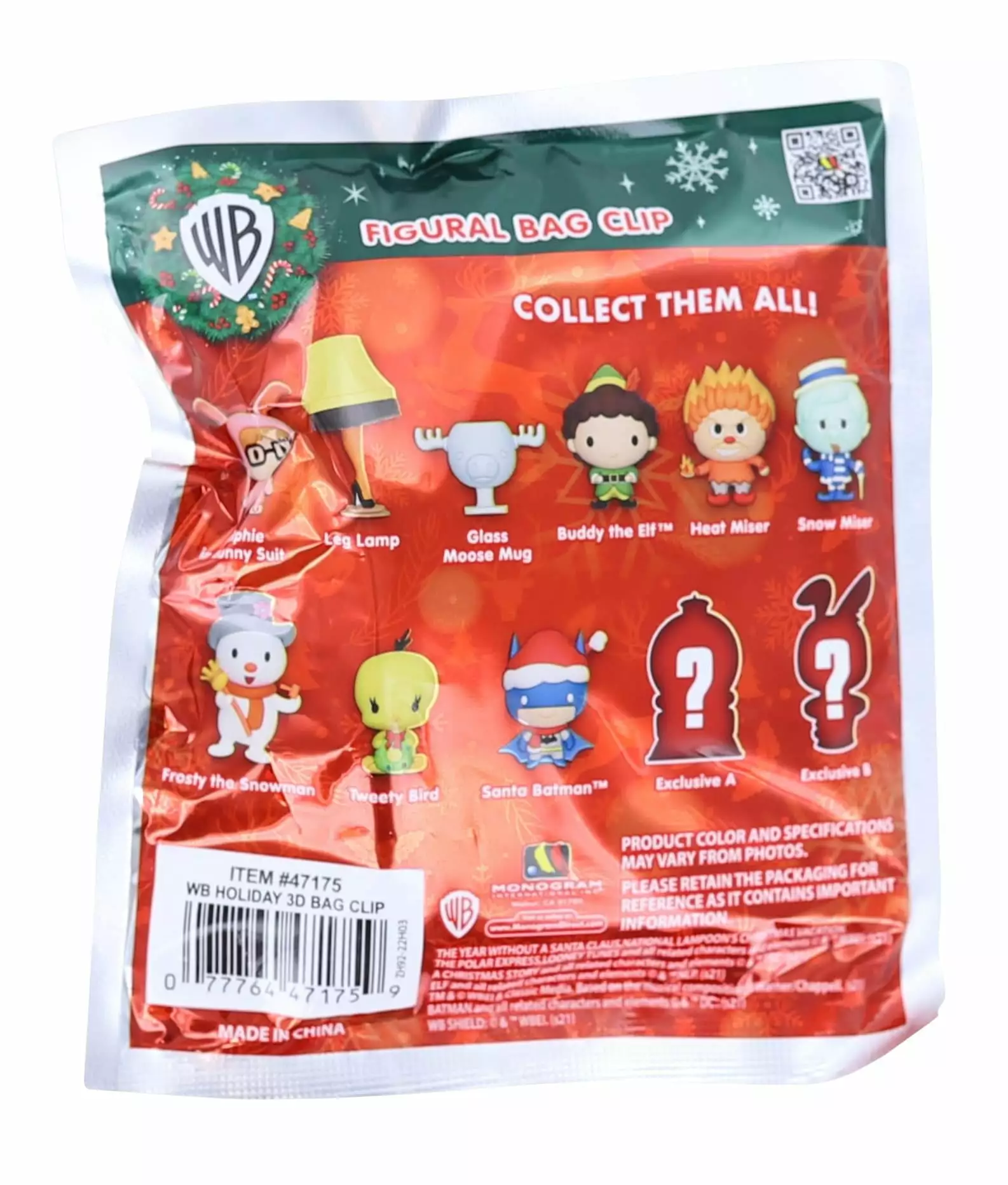 Monogram International Inc. WB Christmas 3D Foam Bag Clip | 1 Random 4 Monogram International Inc. WB Christmas 3D Foam Bag Clip | 1 Random - Image 2