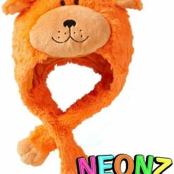 My Pillow Pets Premium Plush Hat Neonz Neon Orange Dog Hat