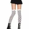 MUSIC LEGS Acrylic Checkered Thigh Hi Nylon Crossbone Costume Hosiery -Bioworld Shop MSL 4611 CA