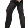 MUSIC LEGS Opaque Thigh Hi Nylon With Satin Bow Costume Hosiery -Bioworld Shop MSL 4742 CA