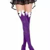 MUSIC LEGS Opaque Thigh Hi Nylon Ruffle Lace Top Costume Hosiery