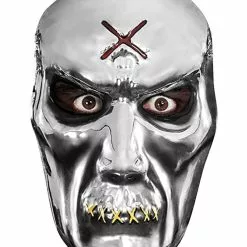 PAPER MAGIC GROUP Maniacs PVC Molded Metallic Silver Zombie Adult Costume Mask
