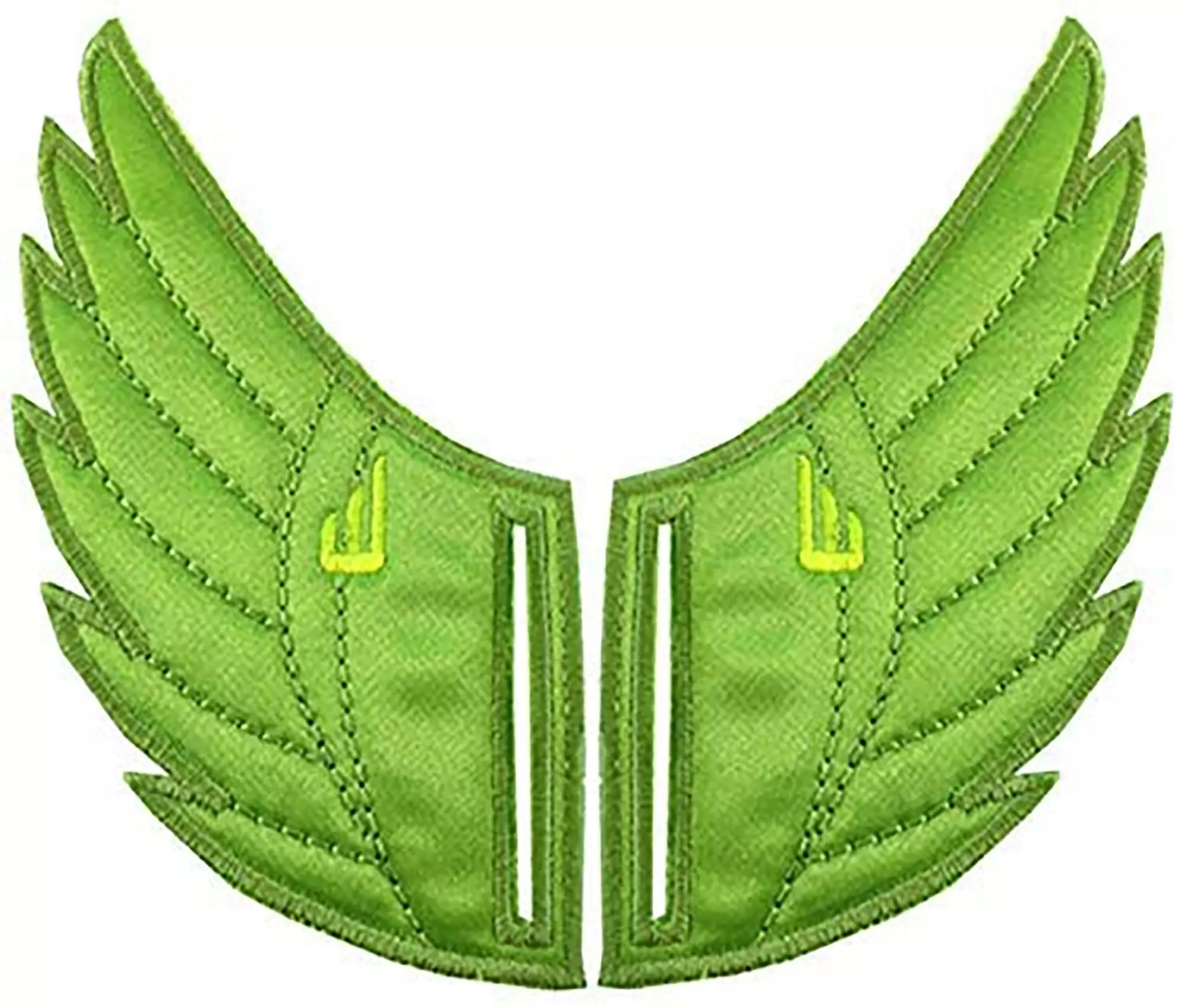 Shwings Shoe Accessories: Apple Green Wings Slotted 3 Shwings Shoe Accessories: Apple Green Wings Slotted