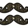 Shwings Shoe Accessories: Black Sparkle Handlebar Mustache