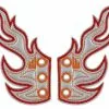 Shwings Shoe Accessories: Silver Foil Flame -Bioworld Shop SHW 30104 CA 0c4c9bd4 9c91 48b5 8b94 fc6763e367b0