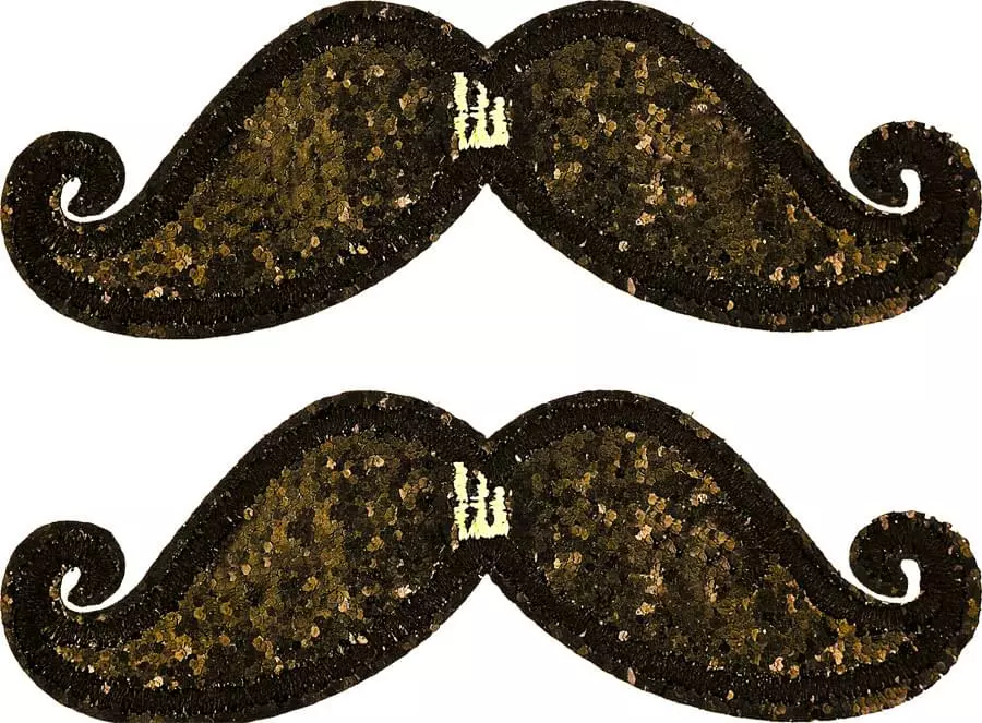Shwings Shoe Accessories: Black Sparkle Mustache Clip 3 Shwings Shoe Accessories: Black Sparkle Mustache Clip