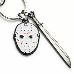 SalesOne LLC Friday The 13th Mask & Machete Sword Heavy Duty Metal Car & Backpack Keychain -Bioworld Shop SOI HMF13KC01 CC