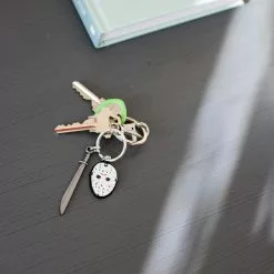 SalesOne LLC Friday The 13th Mask & Machete Sword Heavy Duty Metal Car & Backpack Keychain -Bioworld Shop SOI HMF13KC01 CD