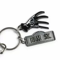 SalesOne LLC A Nightmare On Elm Street Sign And Freddy Glove Heavy Duty Metal Car Keychain -Bioworld Shop SOI HMNESKC01 CC
