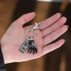 SalesOne LLC A Nightmare On Elm Street Sign And Freddy Glove Heavy Duty Metal Car Keychain -Bioworld Shop SOI HMNESKC01 CE