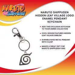 SalesOne LLC Naruto Shippuden Hidden Leaf Village Logo Enamel Pendant Keychain -Bioworld Shop SOI NRLEAFVILKC01 CGR