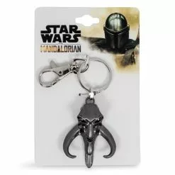 SalesOne LLC Star Wars Mandalorian Mythosaur Logo 3D Flat Back Heavy Duty Metal Car Keychain