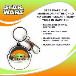 SalesOne LLC Star Wars: The Mandalorian The Child Keychain Pendant | Baby Yoda In Carriage -Bioworld Shop SOI SWMANYODAKC02 CGR
