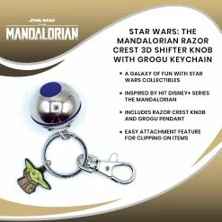 SalesOne LLC Star Wars: The Mandalorian Razor Crest 3D Shifter Knob With Grogu Keychain -Bioworld Shop SOI SWSHFTKNBKC01 CGR