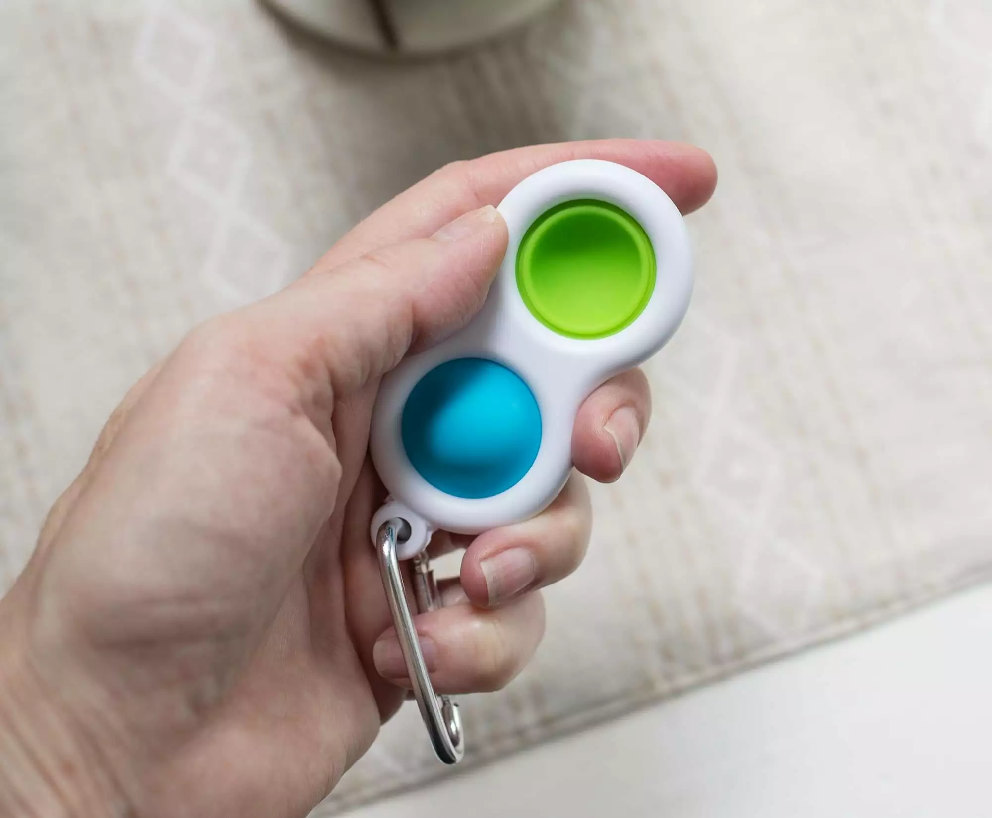 Toynk Push Pop Toy 2-Button Keychain | Blue/Green 5 Toynk Push Pop Toy 2-Button Keychain | Blue/Green - Image 3