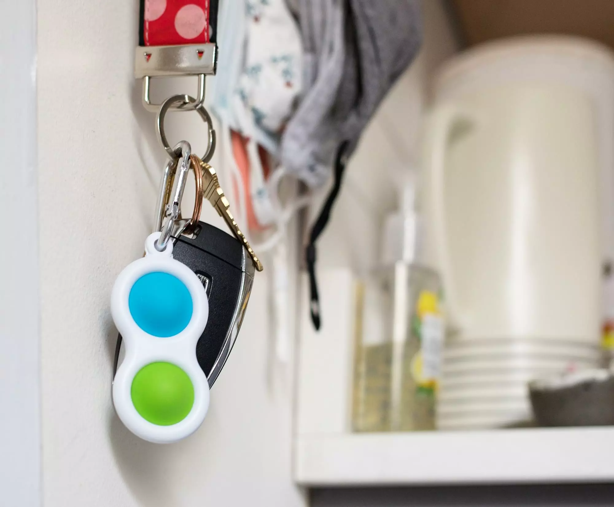 Toynk Push Pop Toy 2-Button Keychain | Blue/Green 6 Toynk Push Pop Toy 2-Button Keychain | Blue/Green - Image 4