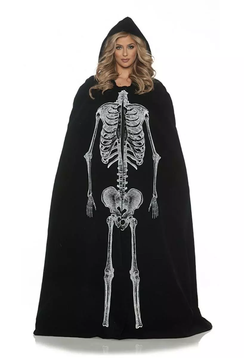 Underwraps Skeleton Adult Deluxe Velvet Costume Cape 3 Underwraps Skeleton Adult Deluxe Velvet Costume Cape