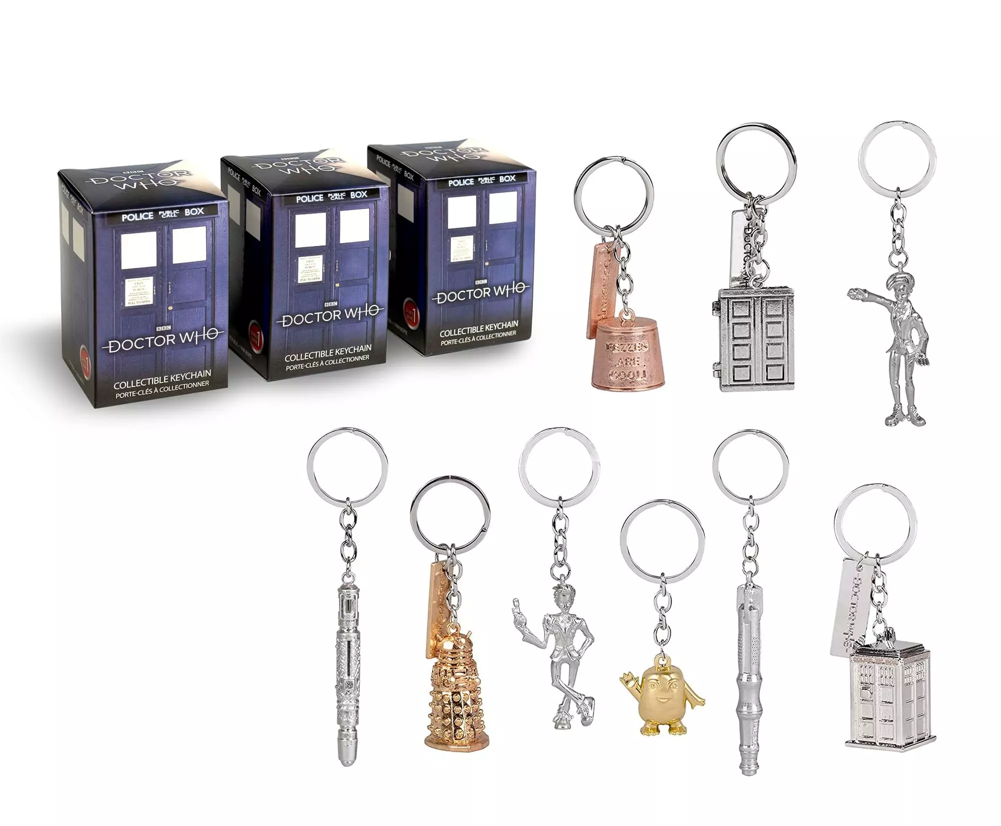 Seven20 Doctor Who Figural Blind Box Keychain | 3 Random 3 Seven20 Doctor Who Figural Blind Box Keychain | 3 Random