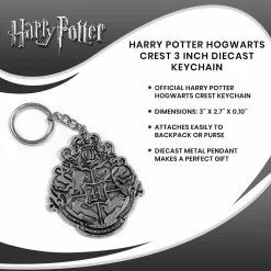 Seven20 Harry Potter Hogwarts Crest 3 Inch Diecast Keychain -Bioworld Shop UGT HP14145 CGR