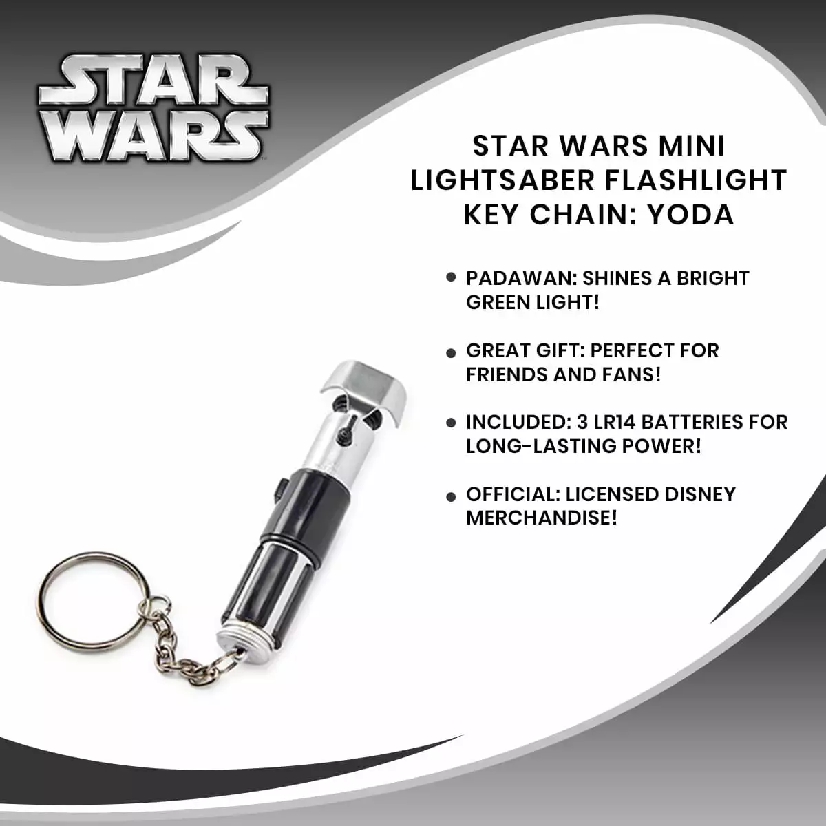Seven20 Star Wars Mini Lightsaber Flashlight Key Chain: Yoda 9 Seven20 Star Wars Mini Lightsaber Flashlight Key Chain: Yoda - Image 7