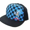 USPA Accessories LLC Sonic The Hedgehog Blue & Black Checkered Adjustable Snapback Hat | One Size -Bioworld Shop USP 74326 CA
