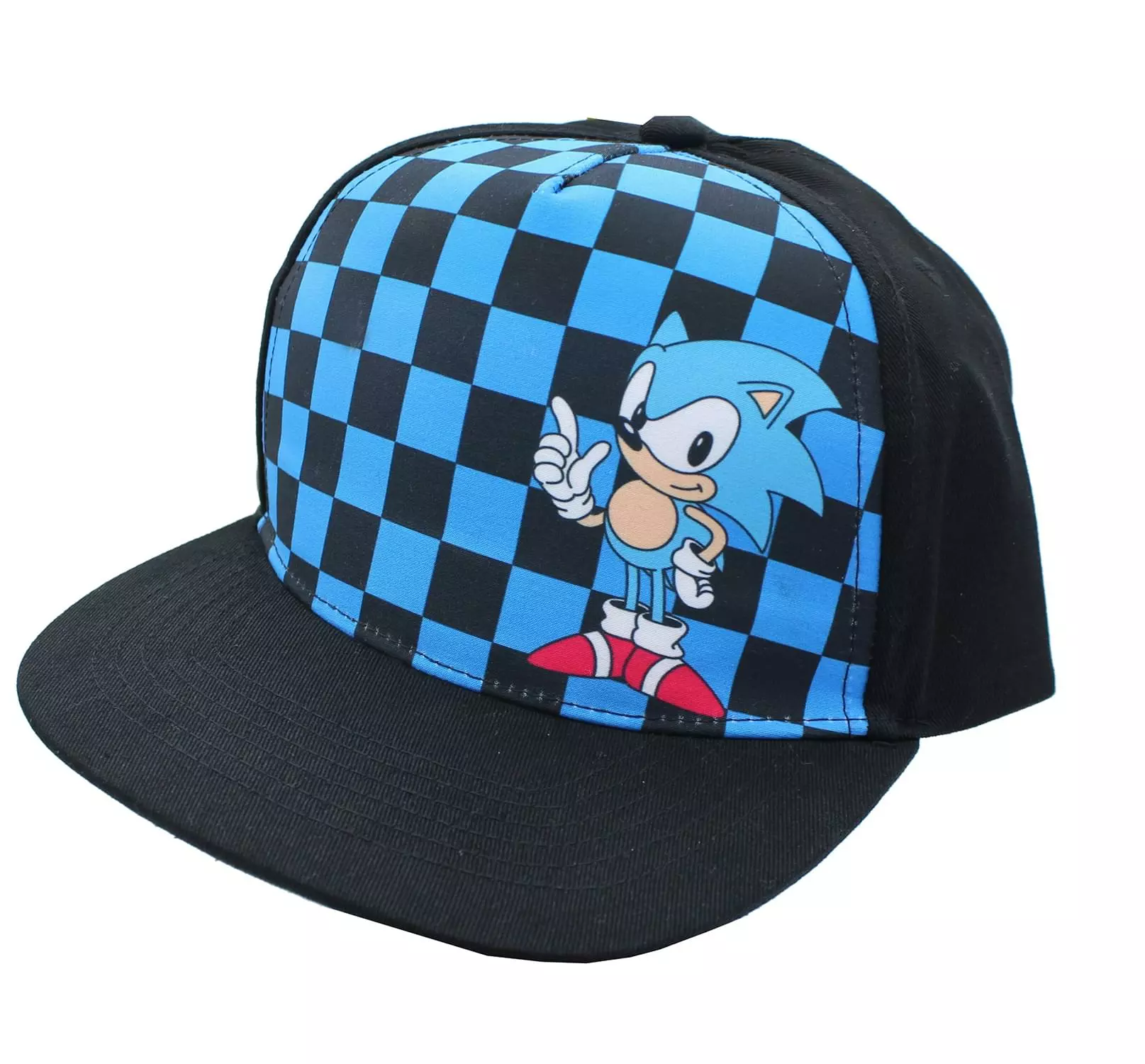 USPA Accessories LLC Sonic The Hedgehog Blue & Black Checkered Adjustable Snapback Hat | One Size 3 USPA Accessories LLC Sonic The Hedgehog Blue & Black Checkered Adjustable Snapback Hat | One Size