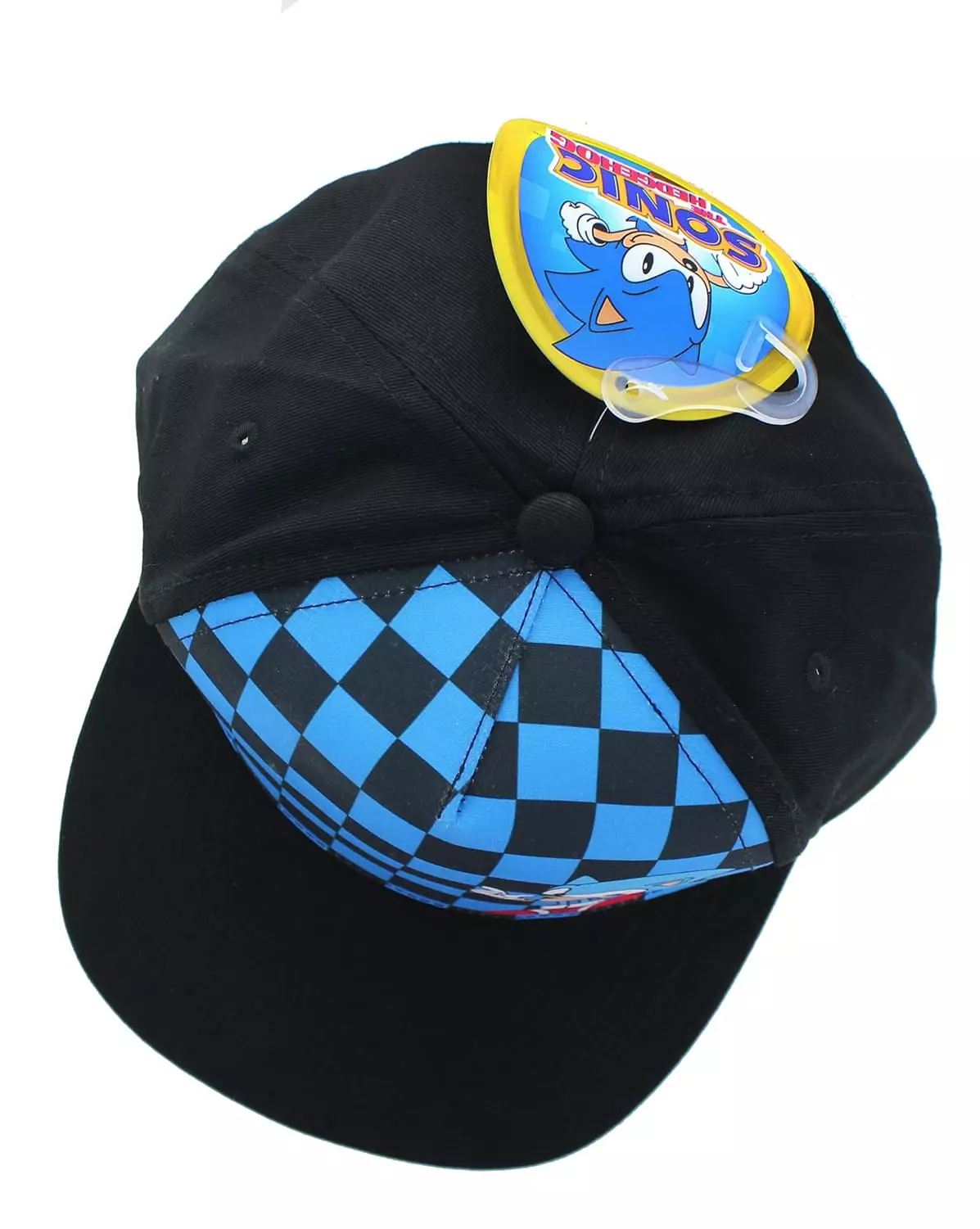 USPA Accessories LLC Sonic The Hedgehog Blue & Black Checkered Adjustable Snapback Hat | One Size 4 USPA Accessories LLC Sonic The Hedgehog Blue & Black Checkered Adjustable Snapback Hat | One Size - Image 2