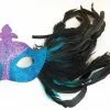Bauer Pacific Imports Glitter Eye Venetian, Masquerade, Mardi Gras Mask W/Feathers Style G
