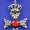 Center Stage Design Cross & Crown Antique Silver Costume Pendant 2 Center Stage Design Cross & Crown Antique Silver Costume Pendant -Bioworld Shop csd 14372 ca