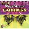 Forum Novelties Gothic Winged Skeleton Costume Earrings -Bioworld Shop frm 59120 c